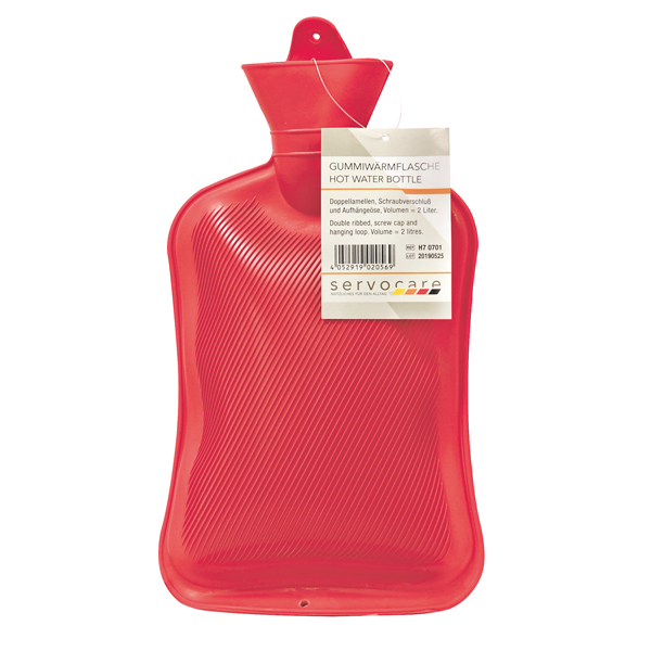 Servocare Gummi-Wärmflasche, rot